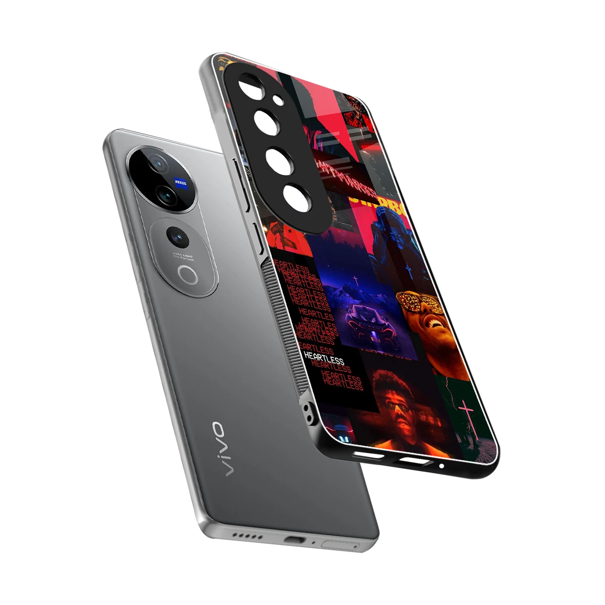 Heartless Vibes sleek vivo v40 pro cover with tempered glass back and TPU edges