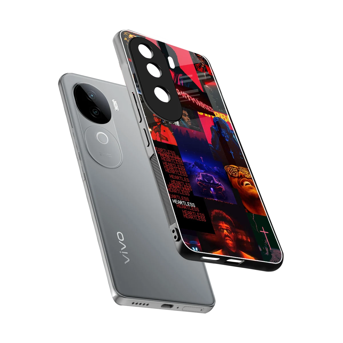 Heartless Vibes sleek vivo v40e cover with tempered glass back and TPU edges