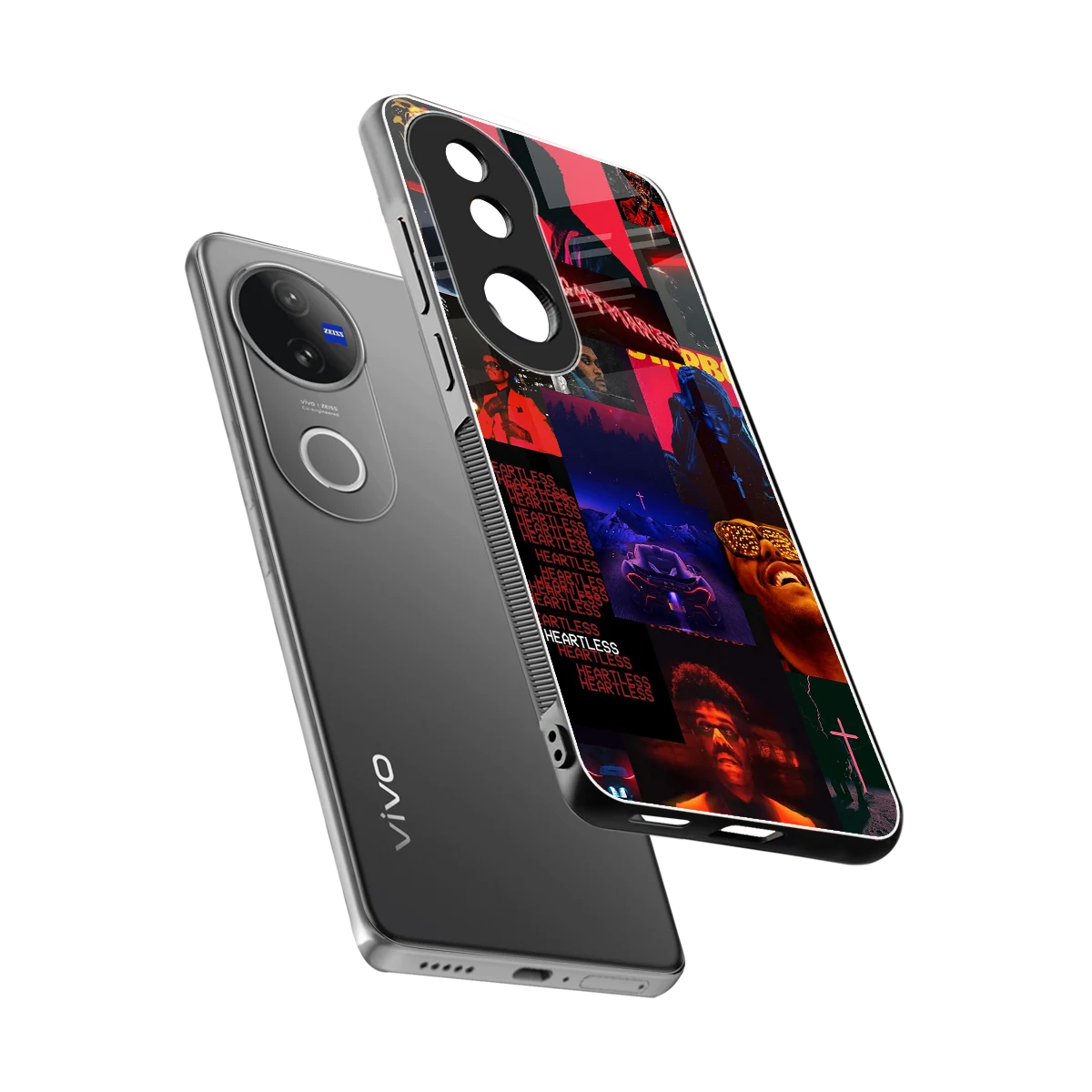 Heartless Vibes sleek vivo v50 cover with tempered glass back and TPU edges