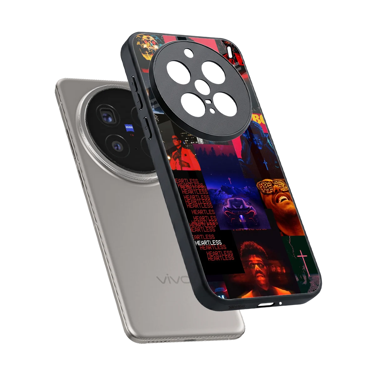 Heartless Vibes sleek vivo x200 pro cover with tempered glass back and TPU edges