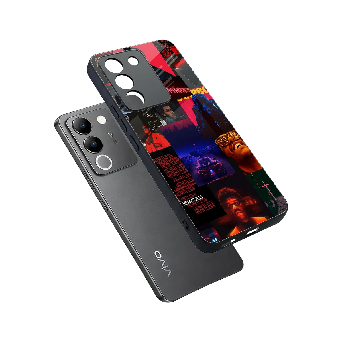Heartless Vibes sleek vivo y200 5g cover with tempered glass back and TPU edges