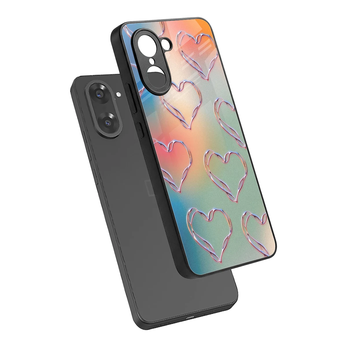 Hearts Euphoria sleek oneplus nord ce5 5g cover with tempered glass back and TPU edges