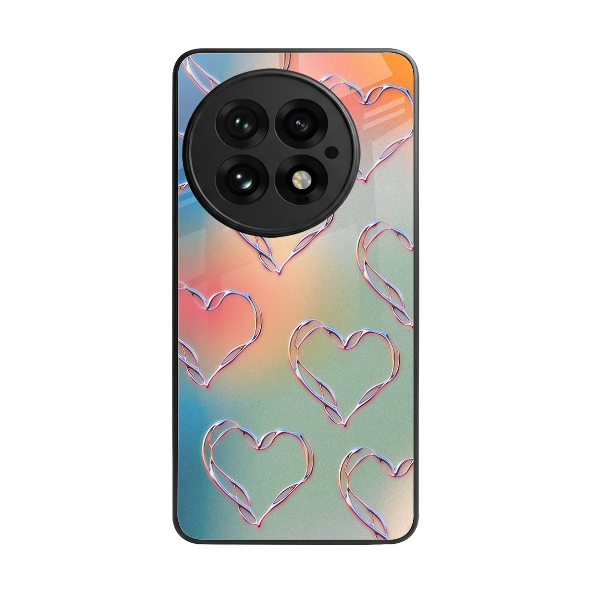 Hearts Euphoria back phone cover | glass case for oneplus 13