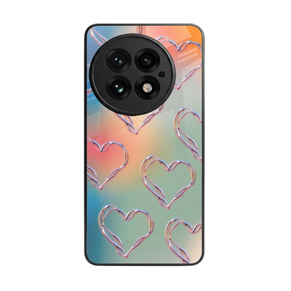 Hearts Euphoria back phone cover | glass case for oneplus 13