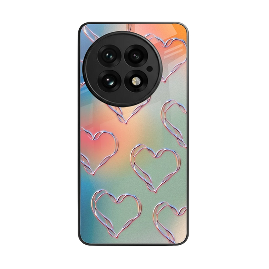 Hearts Euphoria back phone cover | glass case for oneplus 13