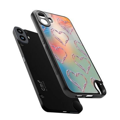 Hearts Euphoria sleek cmf nothing phone 1 cover with tempered glass back and TPU edges