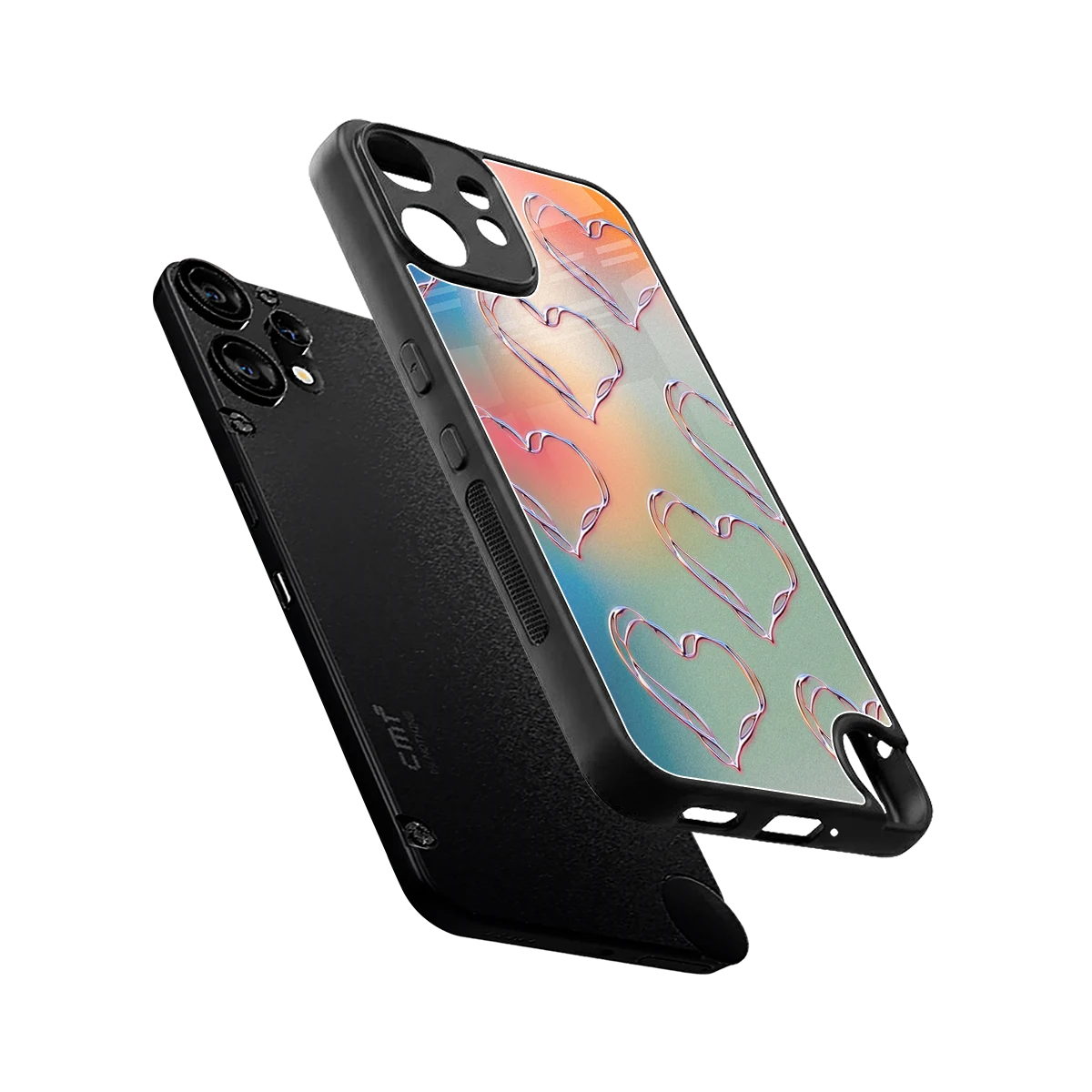 Hearts Euphoria sleek cmf nothing phone 2 pro cover with tempered glass back and TPU edges