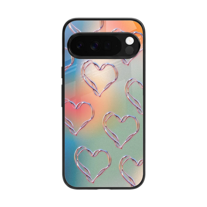 Hearts Euphoria back phone cover | glass case for google pixel 10 pro xl