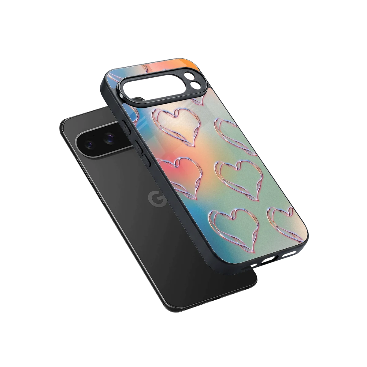 Hearts Euphoria sleek google pixel 10 pro xl cover with tempered glass back and TPU edges