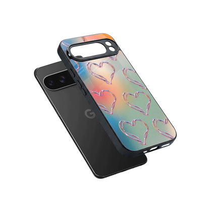 Hearts Euphoria sleek google pixel 10 pro xl cover with tempered glass back and TPU edges
