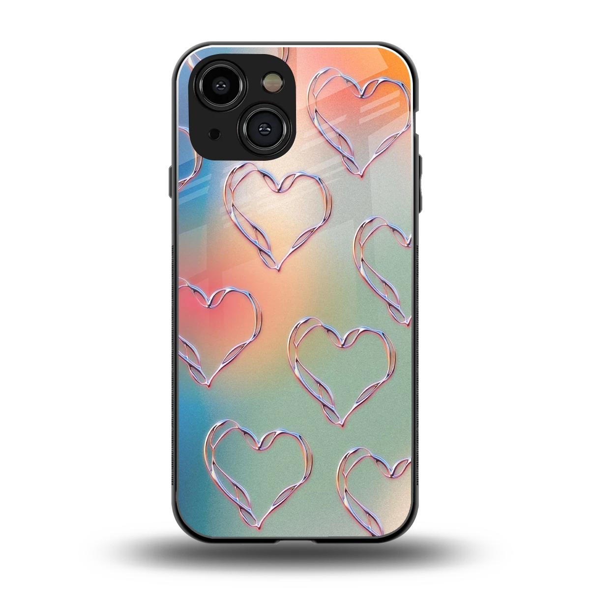 Hearts Euphoria back phone cover | glass case for iphone 13 mini
