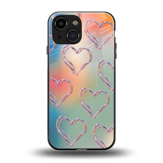 Hearts Euphoria back phone cover | glass case for iphone 13 mini