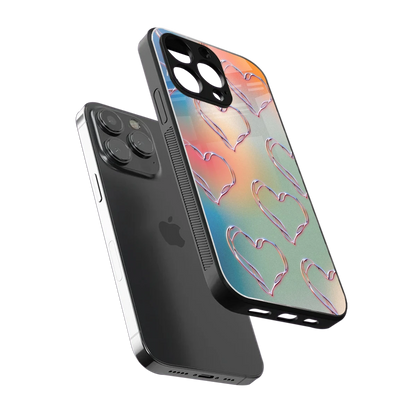 Hearts Euphoria sleek iphone 13 pro cover with tempered glass back and TPU edges