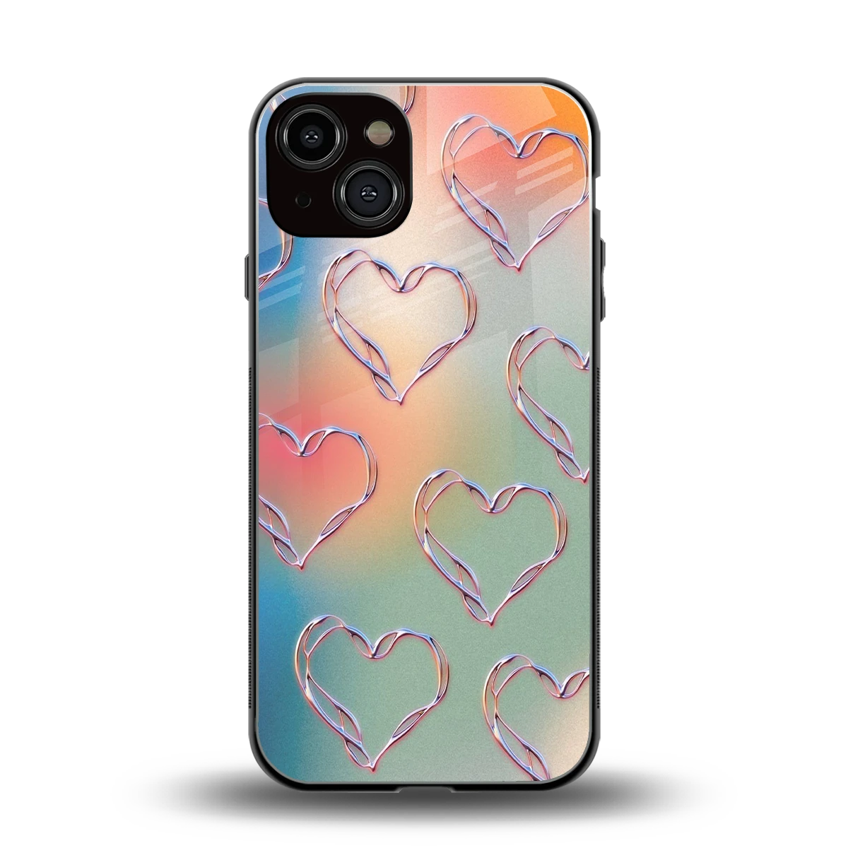 Hearts Euphoria back phone cover | glass case for iphone 13