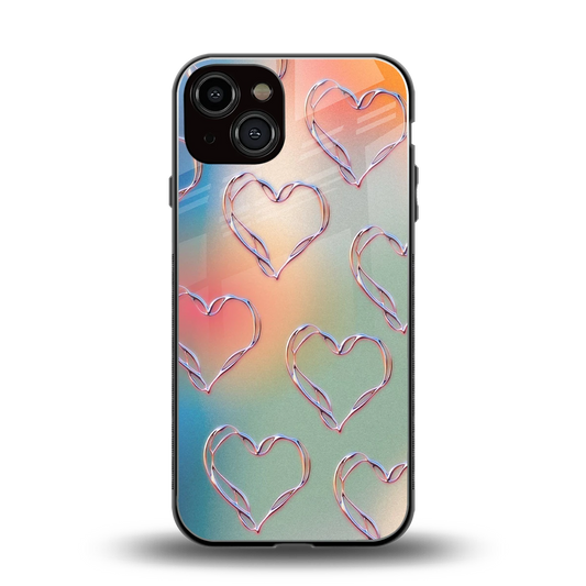 Hearts Euphoria back phone cover | glass case for iphone 13