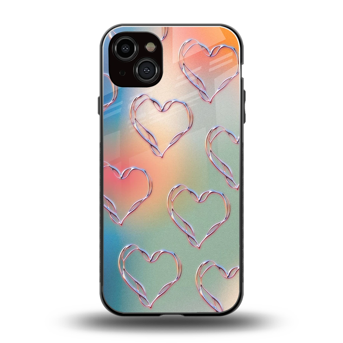 Hearts Euphoria back phone cover | glass case for iphone 14 plus
