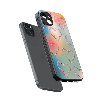 Hearts Euphoria sleek iphone 14 plus cover with tempered glass back and TPU edges