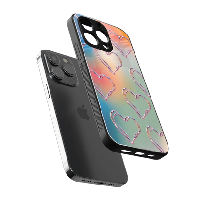 Hearts Euphoria sleek iphone 15 pro max cover with tempered glass back and TPU edges