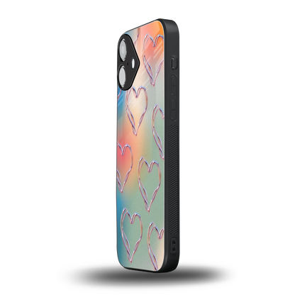 Hearts Euphoria iphone 16 plus mobile cover | shockproof glass phone case