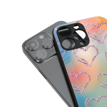 Hearts Euphoria stylish phone case for iphone 14 pro max | glossy glass and slim fit