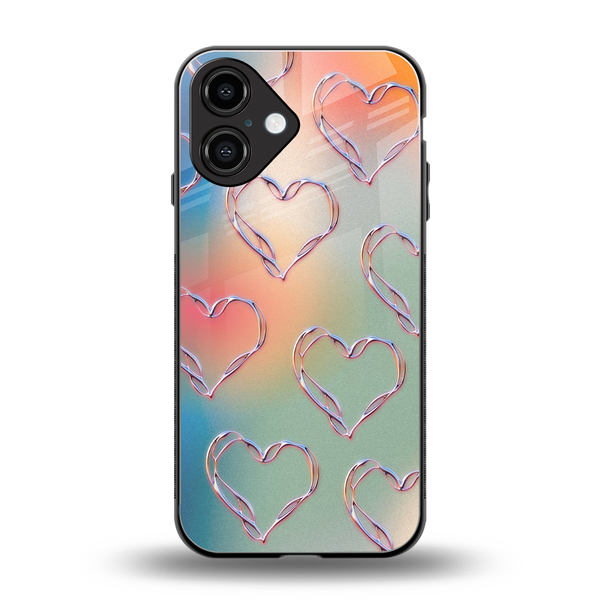 Hearts Euphoria Phone Case for Iphone 16 | Glass Case