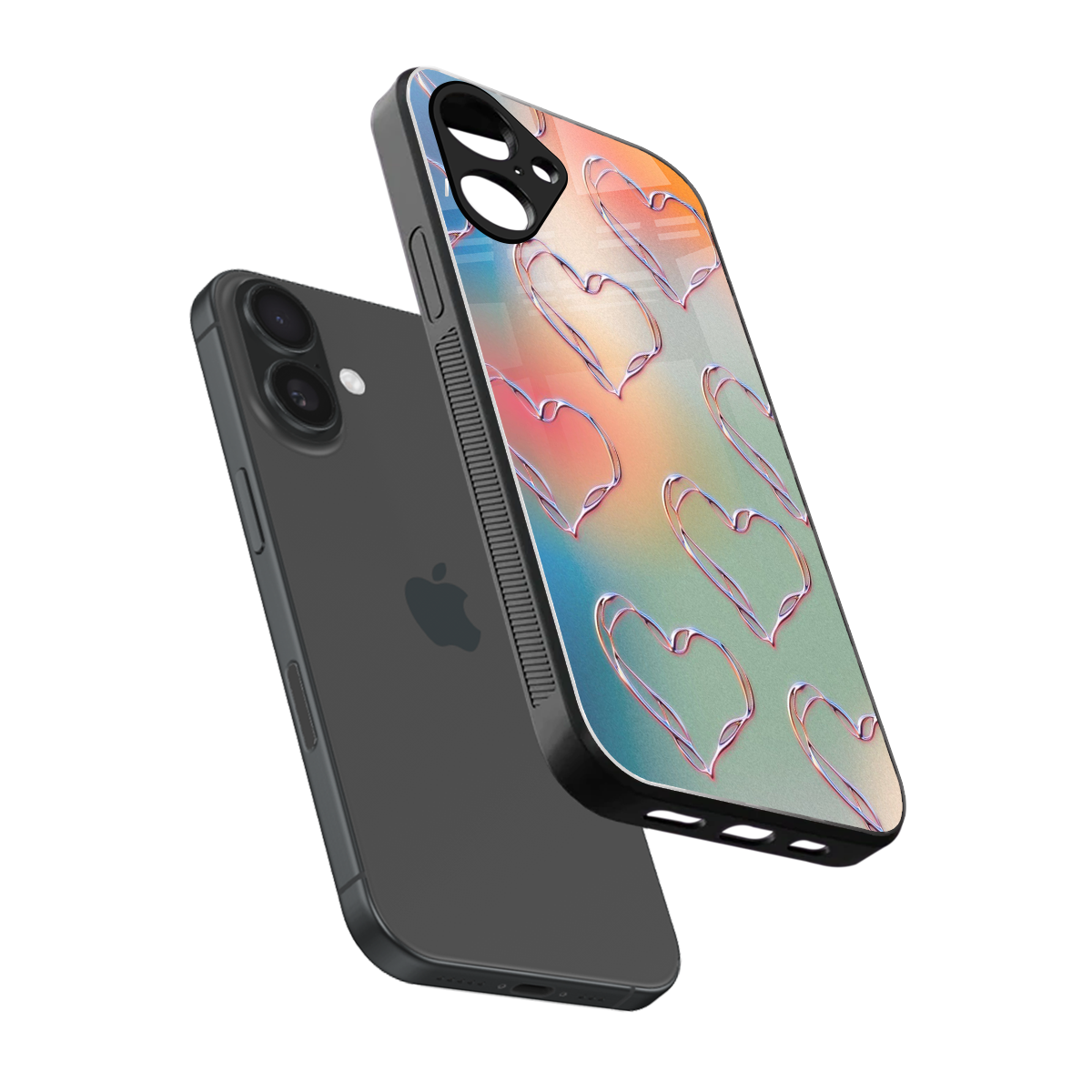 Hearts Euphoria Phone Case for Iphone 16 | Glass Case