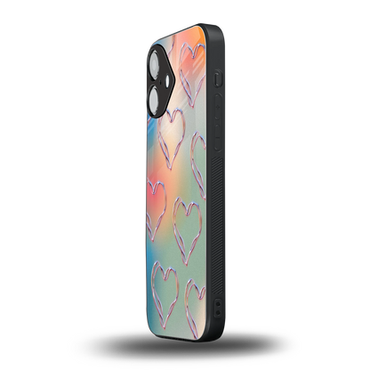 Hearts Euphoria Phone Case for Iphone 16 | Glass Case