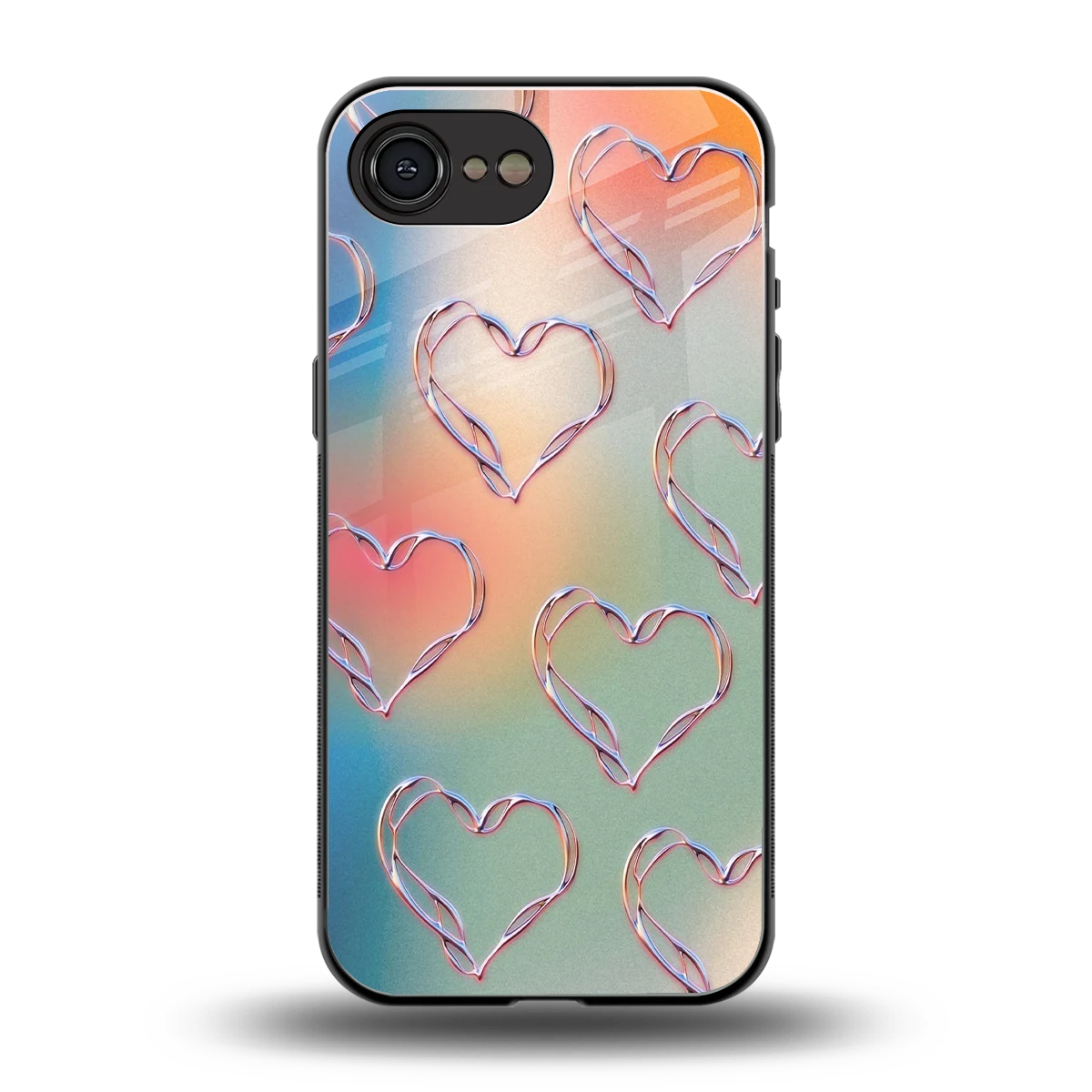 Hearts Euphoria back phone cover | glass case for iphone 16e