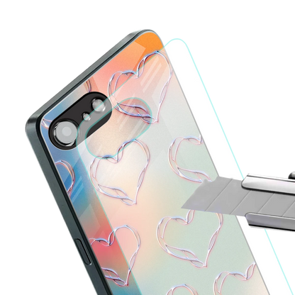 Hearts Euphoria stylish phone case for iphone 16e | glossy glass and slim fit