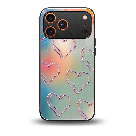Hearts Euphoria back phone cover | glass case for iphone 17 pro max