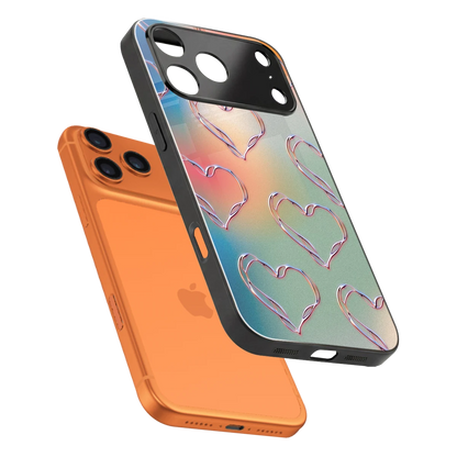 Hearts Euphoria sleek iphone 17 pro cover with tempered glass back and TPU edges