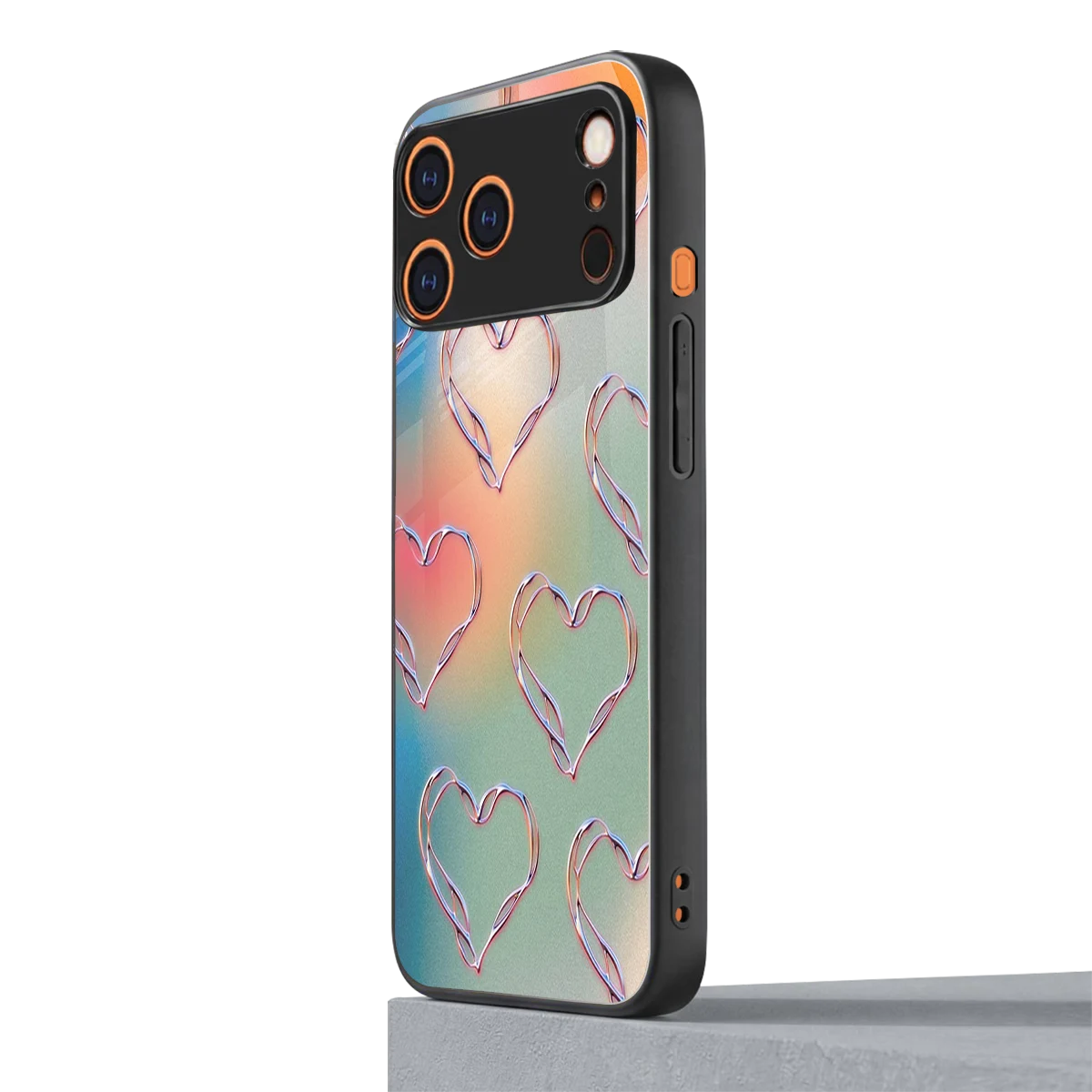 Hearts Euphoria iphone 17 pro mobile cover | shockproof glass phone case