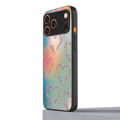 Hearts Euphoria iphone 17 pro mobile cover | shockproof glass phone case