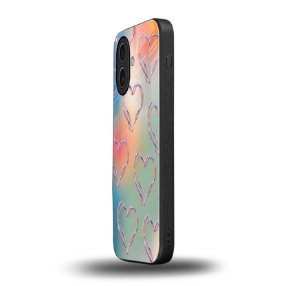 Hearts Euphoria iphone 17 mobile cover | shockproof glass phone case