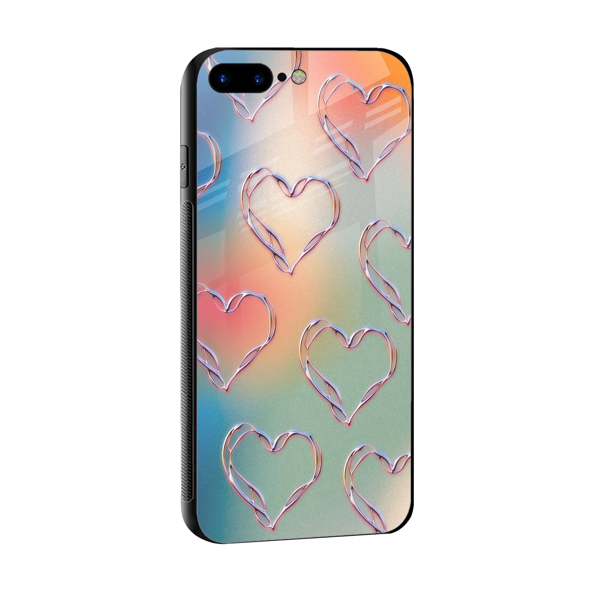 Hearts Euphoria sleek iphone 8 plus cover with tempered glass back and TPU edges