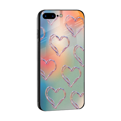 Hearts Euphoria sleek iphone 8 plus cover with tempered glass back and TPU edges