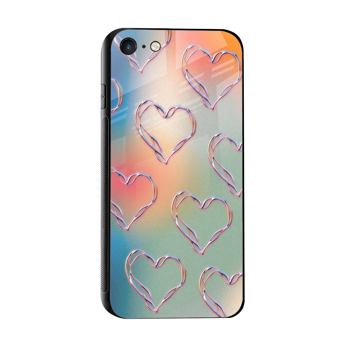 Hearts Euphoria sleek iphone 7 cover with tempered glass back and TPU edges