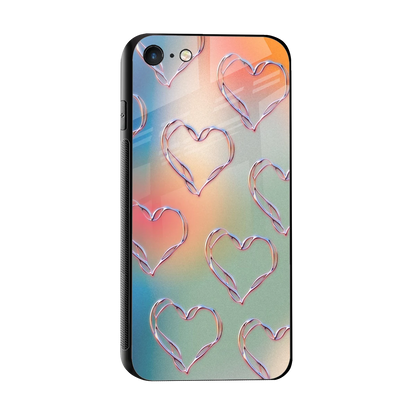 Hearts Euphoria sleek iphone 7 cover with tempered glass back and TPU edges