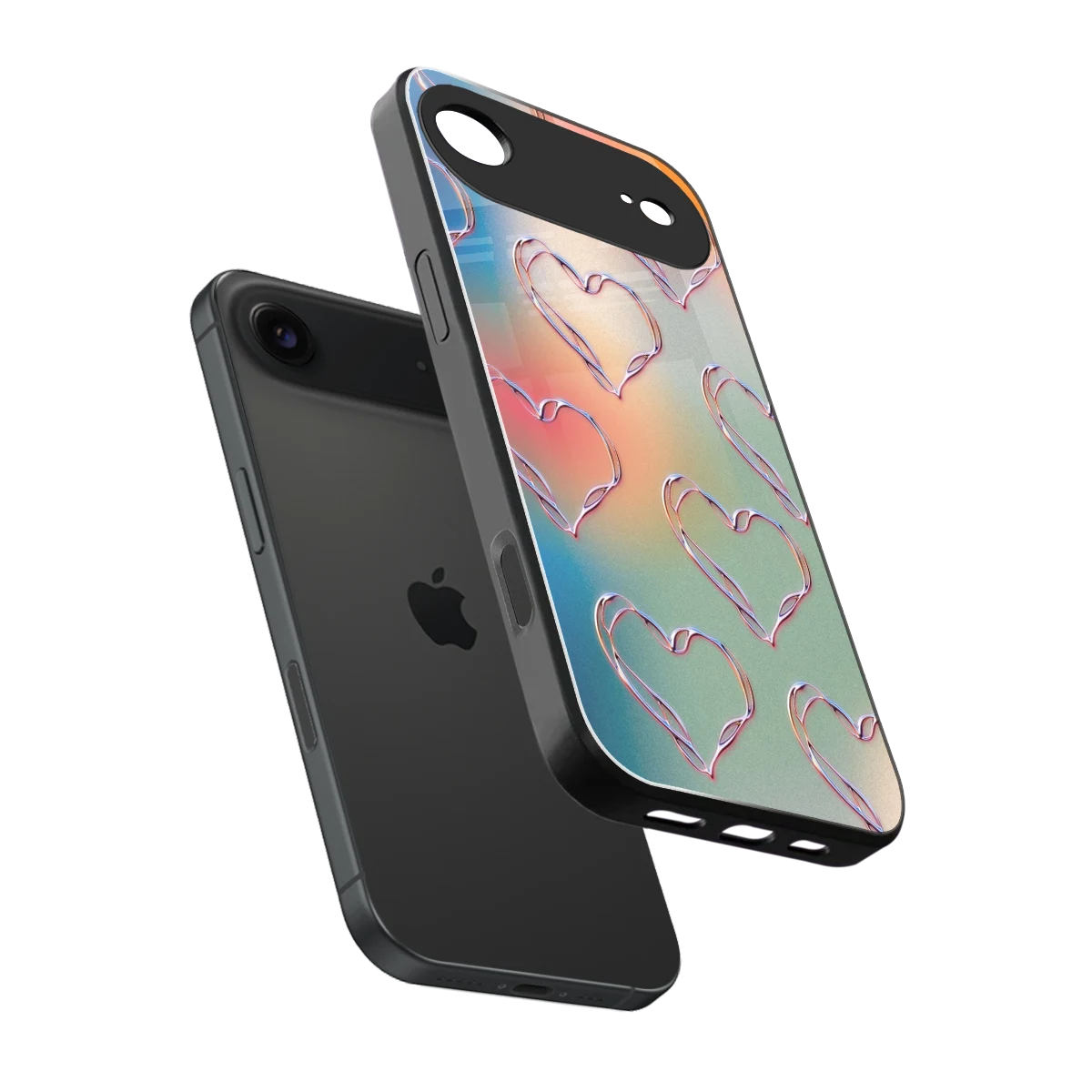 Hearts Euphoria sleek iphone air cover with tempered glass back and TPU edges