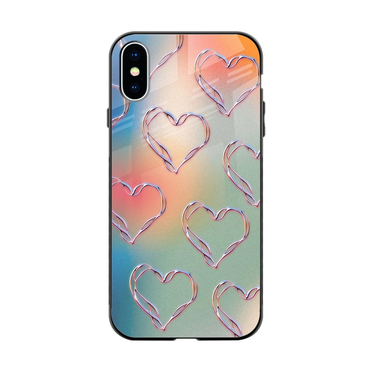 Hearts Euphoria back phone cover | glass case for iphone x