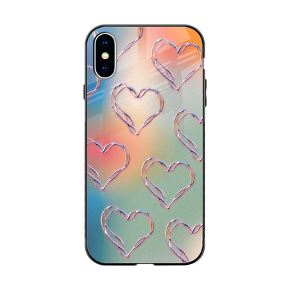 Hearts Euphoria back phone cover | glass case for iphone x