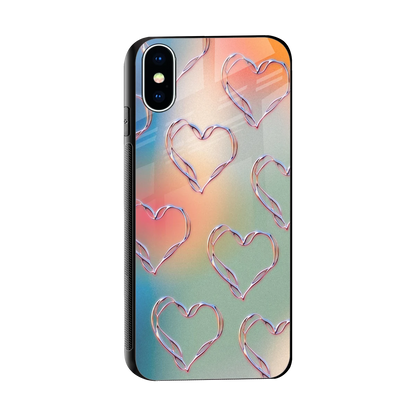 Hearts Euphoria sleek iphone x cover with tempered glass back and TPU edges