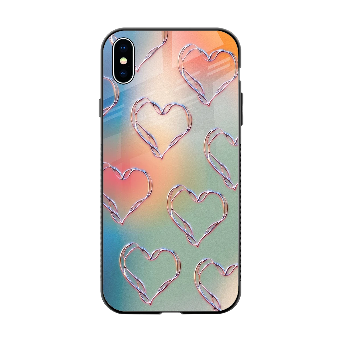 Hearts Euphoria back phone cover | glass case for iphone xs max