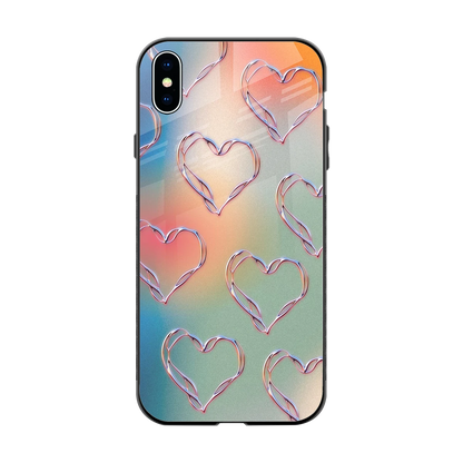 Hearts Euphoria back phone cover | glass case for iphone xs max