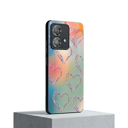 Hearts Euphoria motorola edge 40 neo 5g mobile cover | shockproof glass phone case