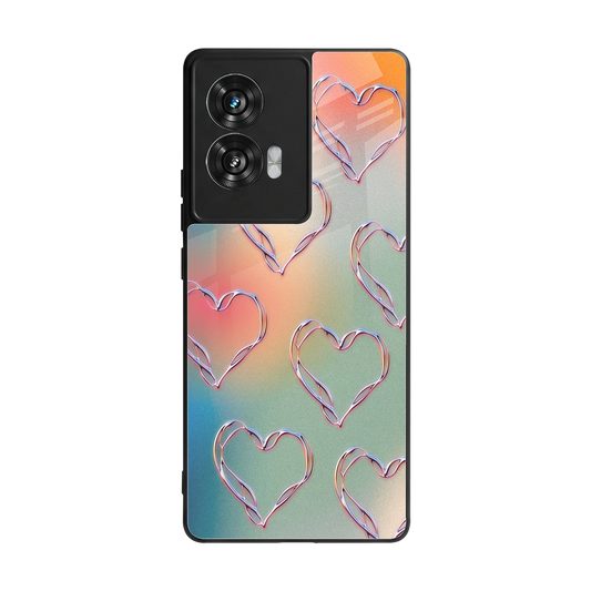 Hearts Euphoria back phone cover | glass case for motorola edge 50 fusion