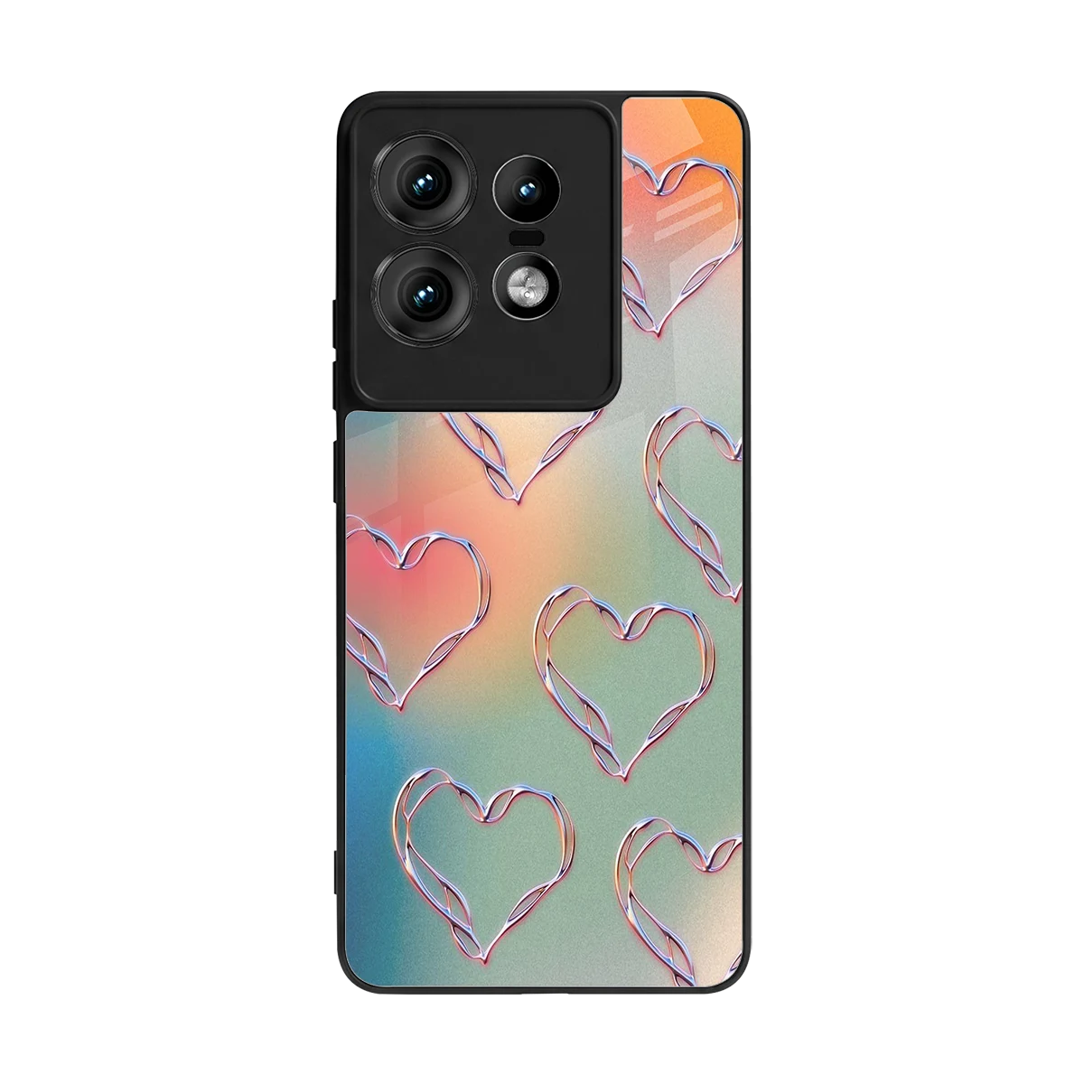 Hearts Euphoria back phone cover | glass case for motorola edge 50 pro