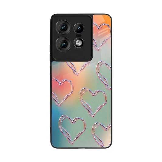 Hearts Euphoria back phone cover | glass case for motorola edge 50 pro