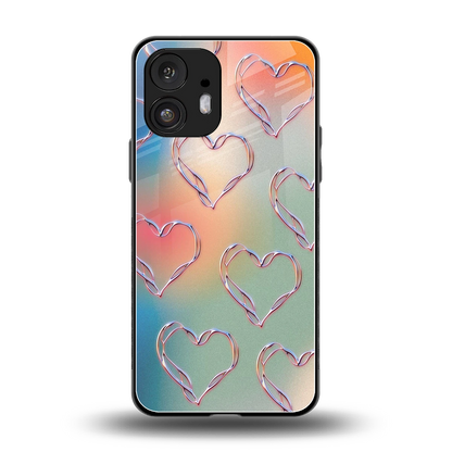 Hearts Euphoria back phone cover | glass case for nothing phone 2