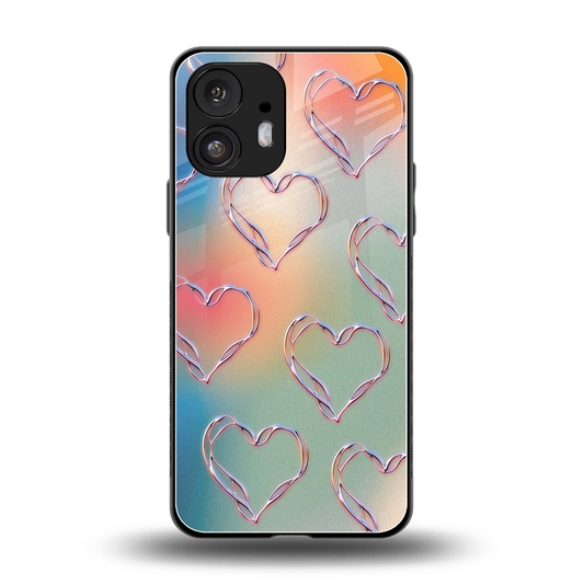 Hearts Euphoria back phone cover | glass case for nothing phone 2
